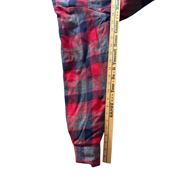 VTG Grandpa Core Farmer Grunge WOODLAND 90% Wool Red Plaid Flannel Sz XL - Picture 6 of 13